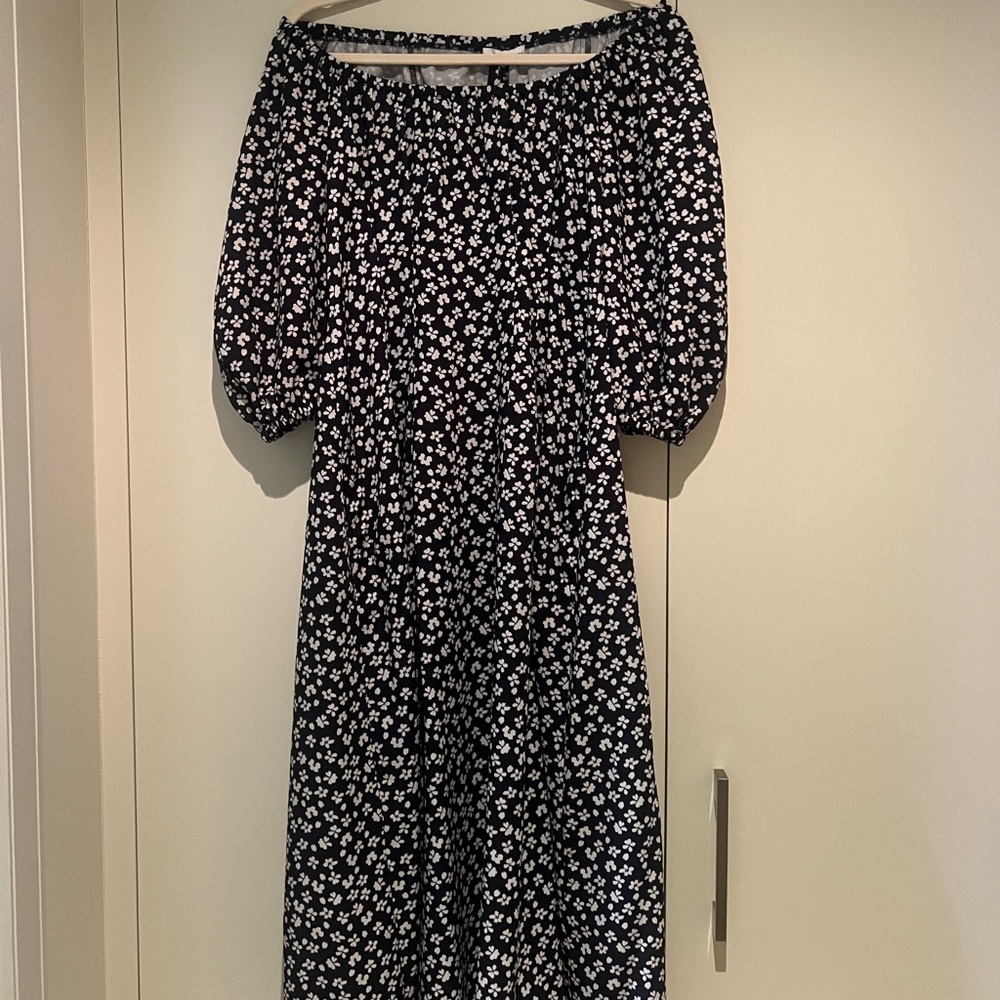 Scanlan Theodore Navy Blue Flower Patterned Dress